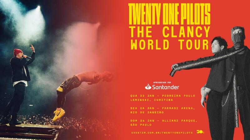 Twenty One Pilots anuncia turnê solo no Brasil em janeiro de 2025