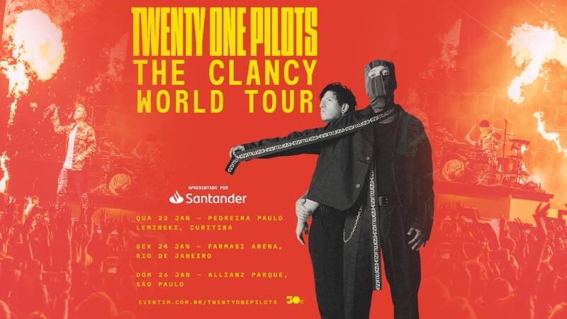 Twenty One Pilots traz turnê mundial "The Clancy World Tour" ao Brasil em 2025