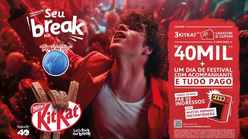 KITKAT® lança promoção para Rock in Rio 2024 com sorteios de ingressos e prêmio de R$40 mil