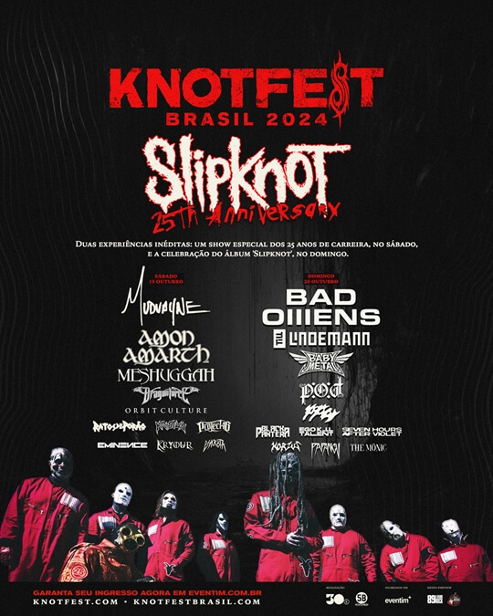 KNOTFEST Brasil promete shows memoráveis com Slipknot e estreia de Seven Hours After Violet no line-up