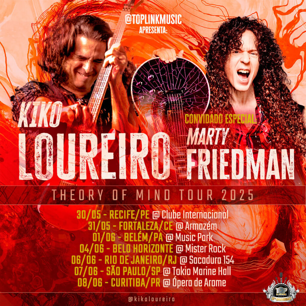 Kiko Loureiro anuncia turnê no Brasil com Marty Friedman em 2025