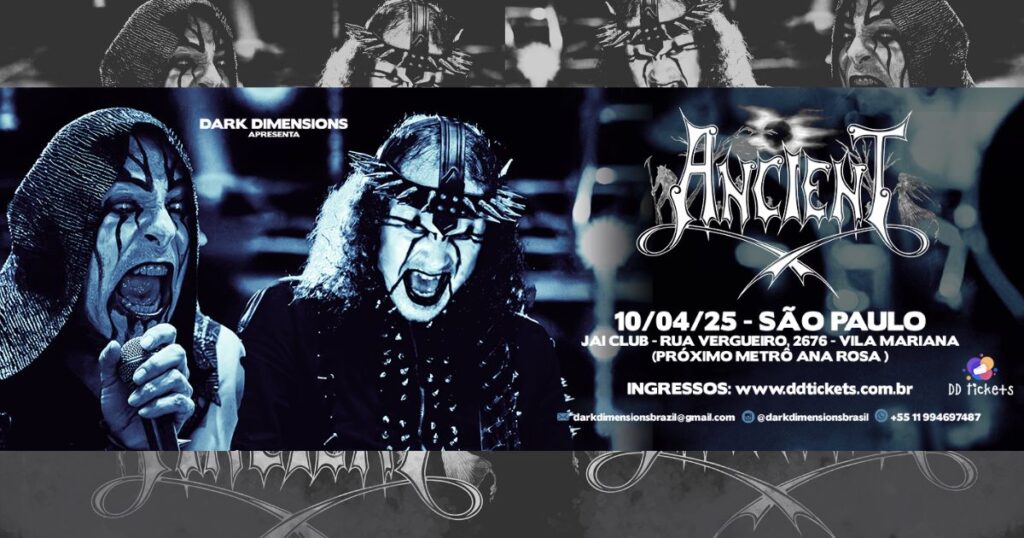 Ancient traz seu black/death metal à São Paulo para show único na Jai Club 1 Ancient traz seu black/death metal à São Paulo para show único na Jai Club