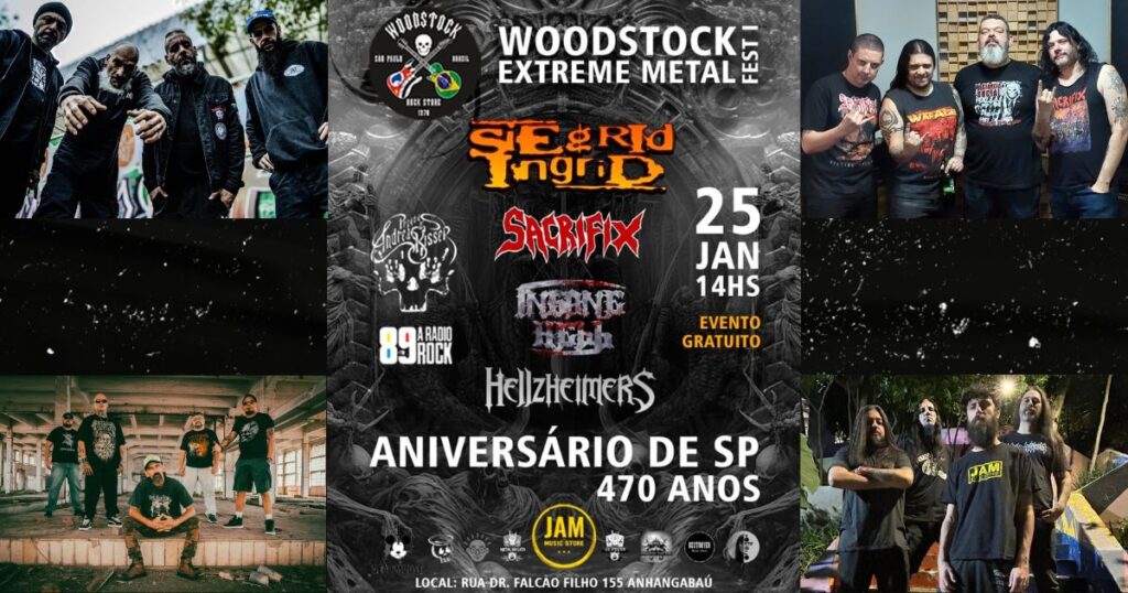 Woodstock Extreme Metal Fest agita os 470 anos de São Paulo com Metal nacional no Anhangabaú 3 Woodstock Extreme Metal Fest agita os 470 anos de São Paulo com Metal nacional no Anhangabaú