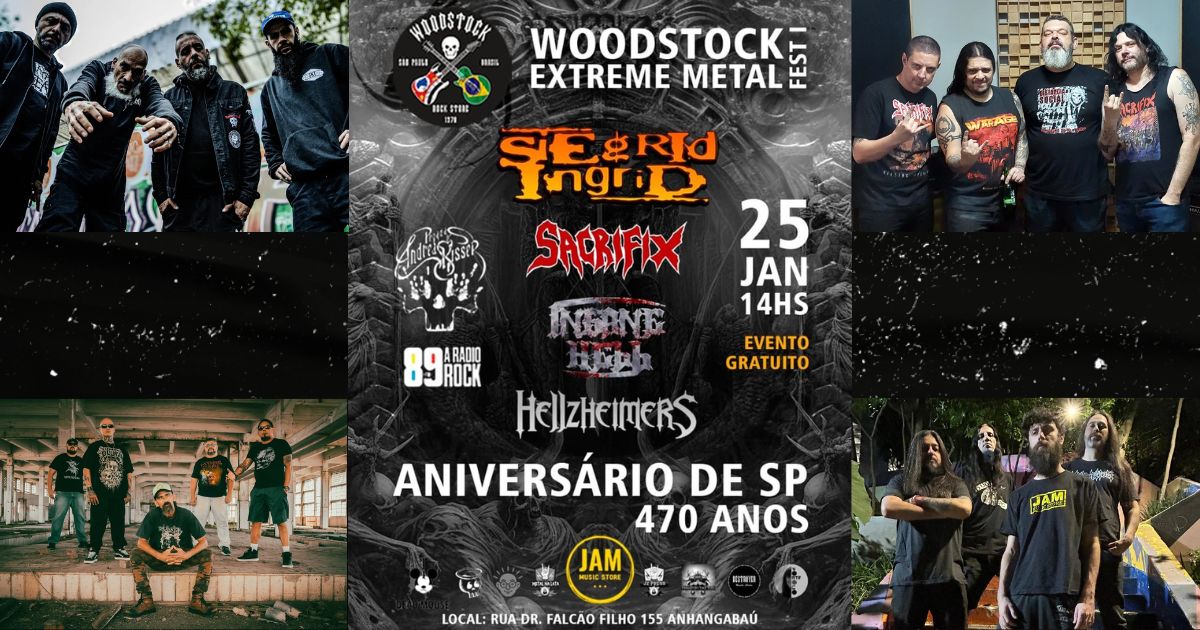 Woodstock Extreme Metal Fest agita os 470 anos de São Paulo com Metal nacional no Anhangabaú